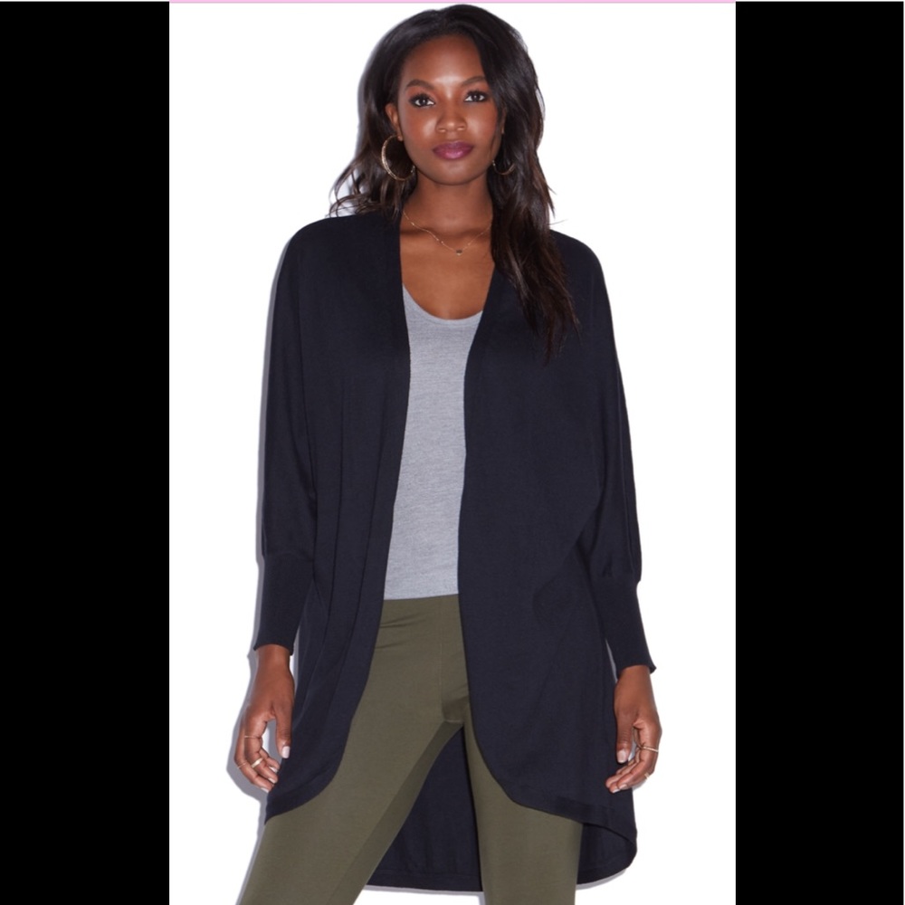 NWT JustFab Slouchy Dolman Black Cardigan